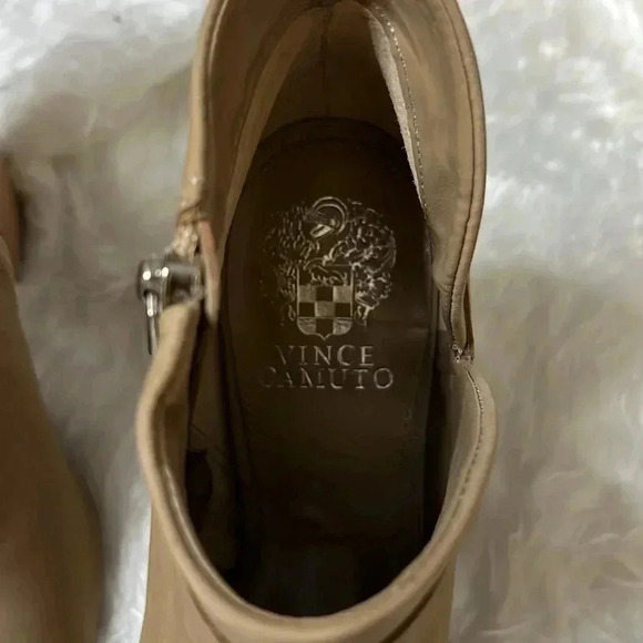 Vince Camuto Open Toe Sandal Boot Silky Nubuck Tortilla color size 9 - Picture 6 of 7